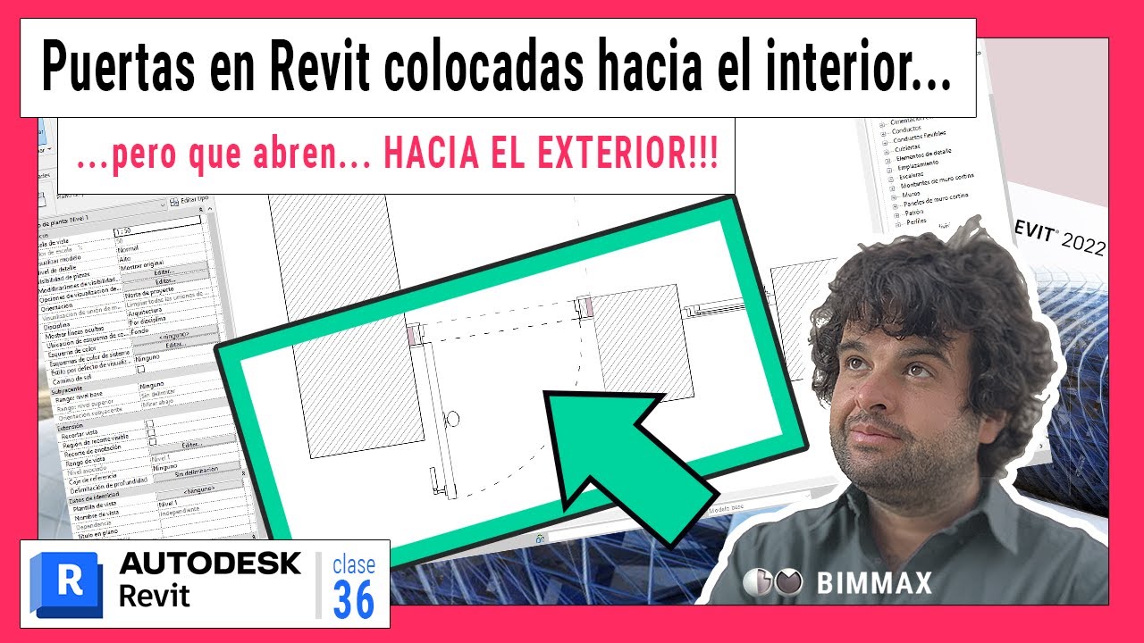PUERTAS en REVIT ✅ Colocadas en la cara INTERIOR del MURO y con SENTIDO de APERTURA EXTERIOR