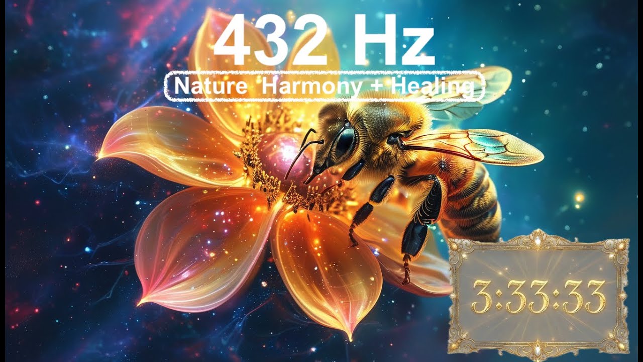 432 Hz | Gentle Bee Buzzing for Nature Harmony | 3 Hour Relaxing Sound | FreqUnity