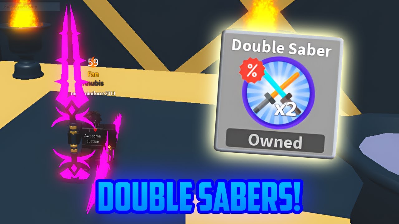 Reviewing The Double Saber Gamepass In Saber Simulator!