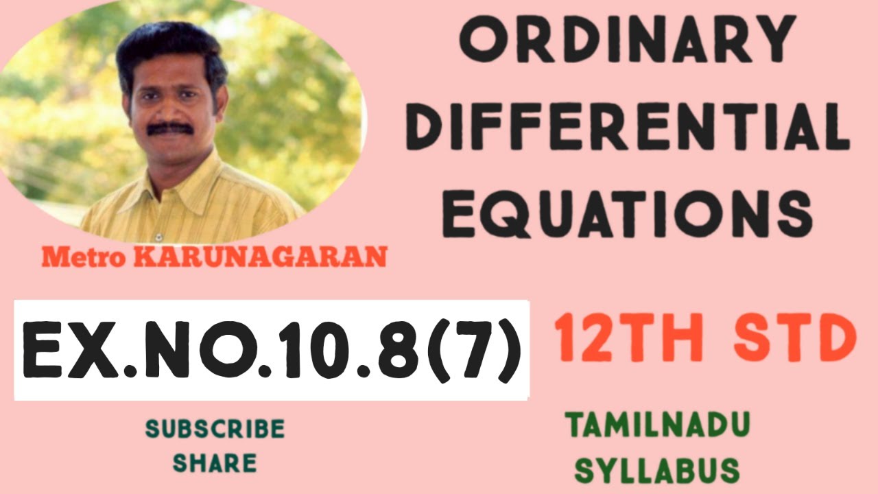 12th Std Maths Ex 10.8(7) Water at temperature 100°C cools in 10min to 80°C in a room temp of 25° C
