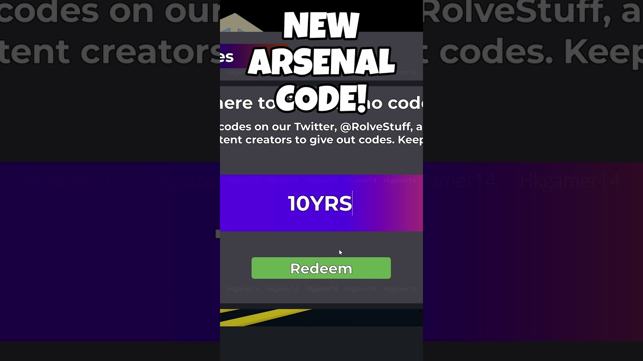 ARSENAL NEW CODE! #roblox #arsenal