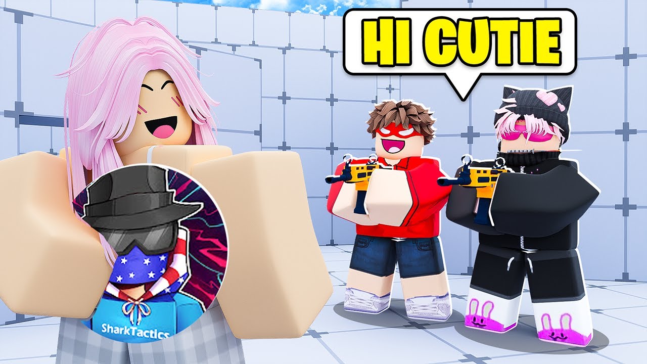 Trolling YOUTUBERS As An E-GIRL in Roblox Rivals...