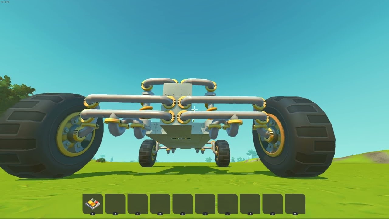 HOW TO BUILD A COOL ADJUSTABLE DOUBLE WISHBONE SUSPENSION IN SCRAP MECHANIC. (Step by Step) Reupload