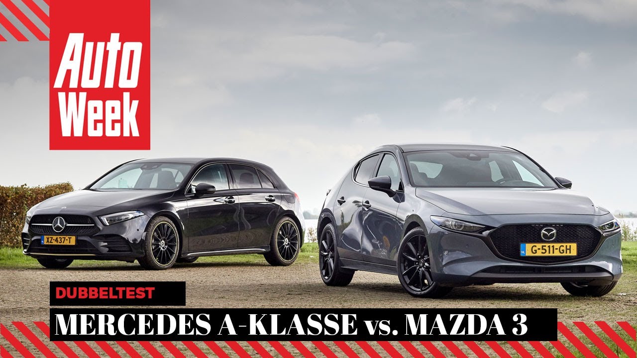 Mazda 3 Skyactiv-X vs. Mercedes A 200 - AutoWeek Dubbeltest - English subtitles