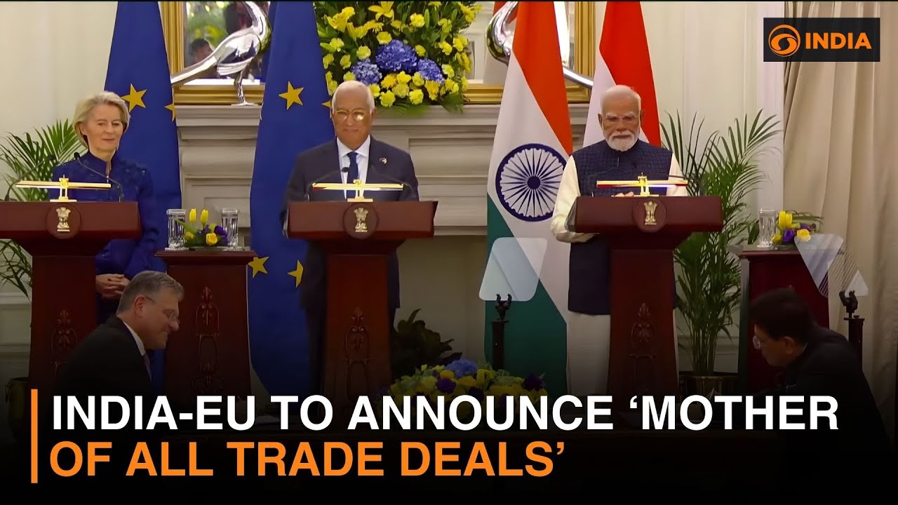 India-EU to announce 'mother of all trade deals | DD India live | 1 PM IST
