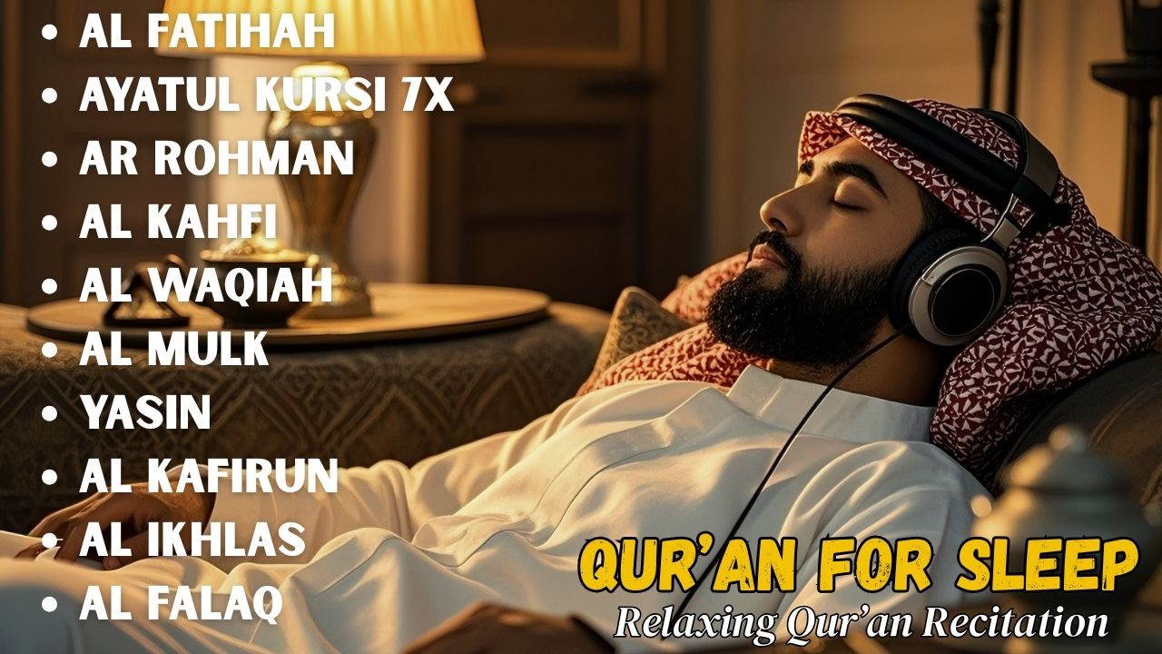 Beautiful Quran Before Sleep | Al-Fatiha,Ayatul Kursi,Surah Ar-Rahman, Al-Mulk, Yasin -Alaa Aqel..