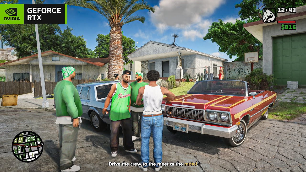 GTA San Andreas RTX 5090 «Воссоединение семей» Геймплей 4K! Обновленный графический мод GTA SA