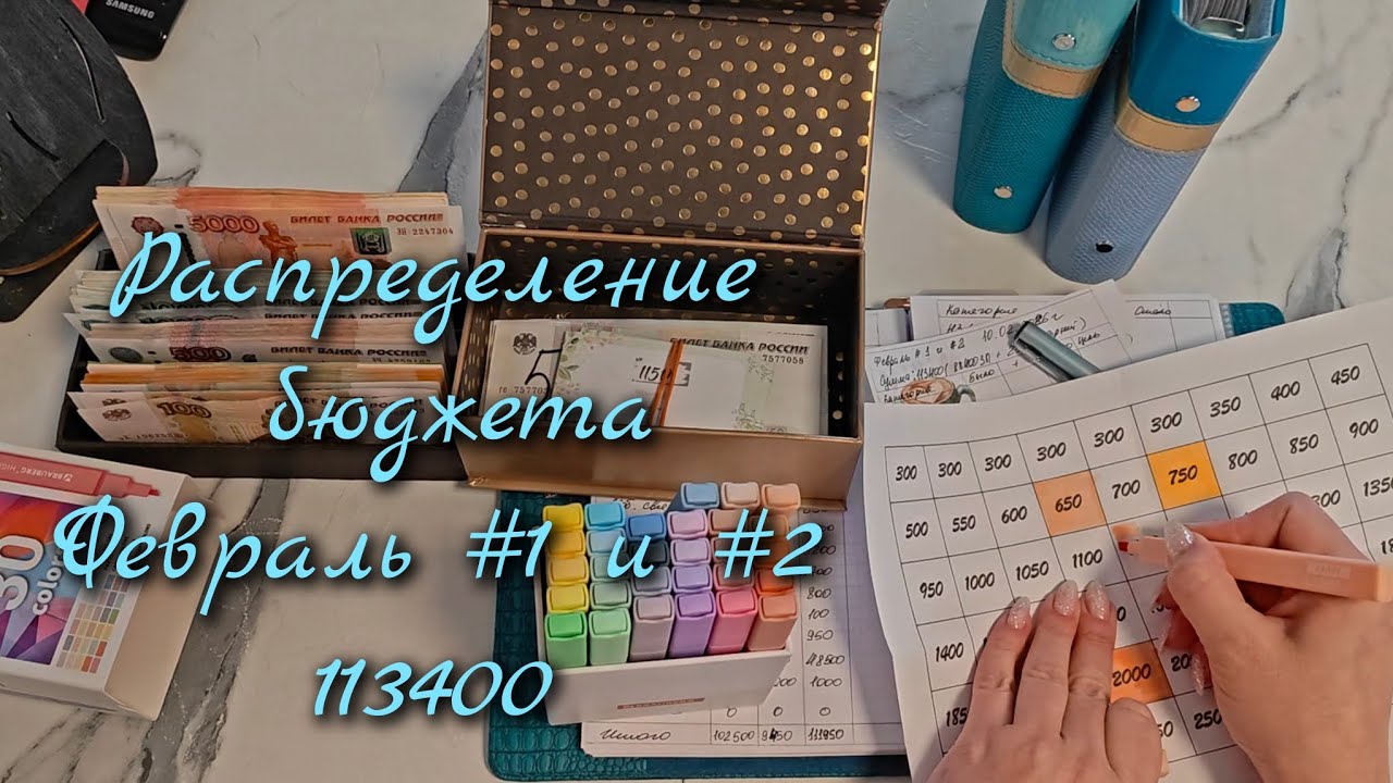 Распределение бюджета 113400р\\Первое и Второе распределение Февраля 2026\\🤘🤘🤘#cashenvelopes