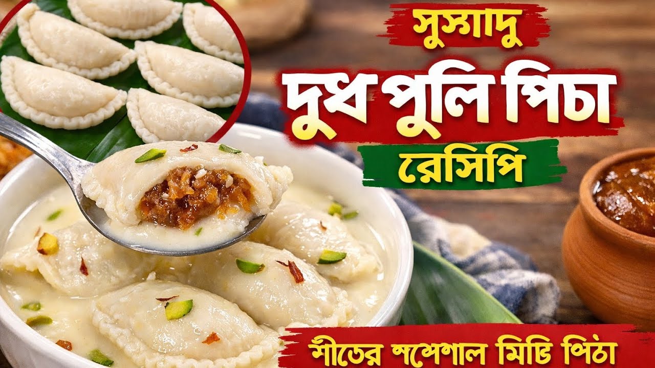 Dudh puli pitha recipe | দুধ পুলি পিঠা | Traditional Bengali Recipe