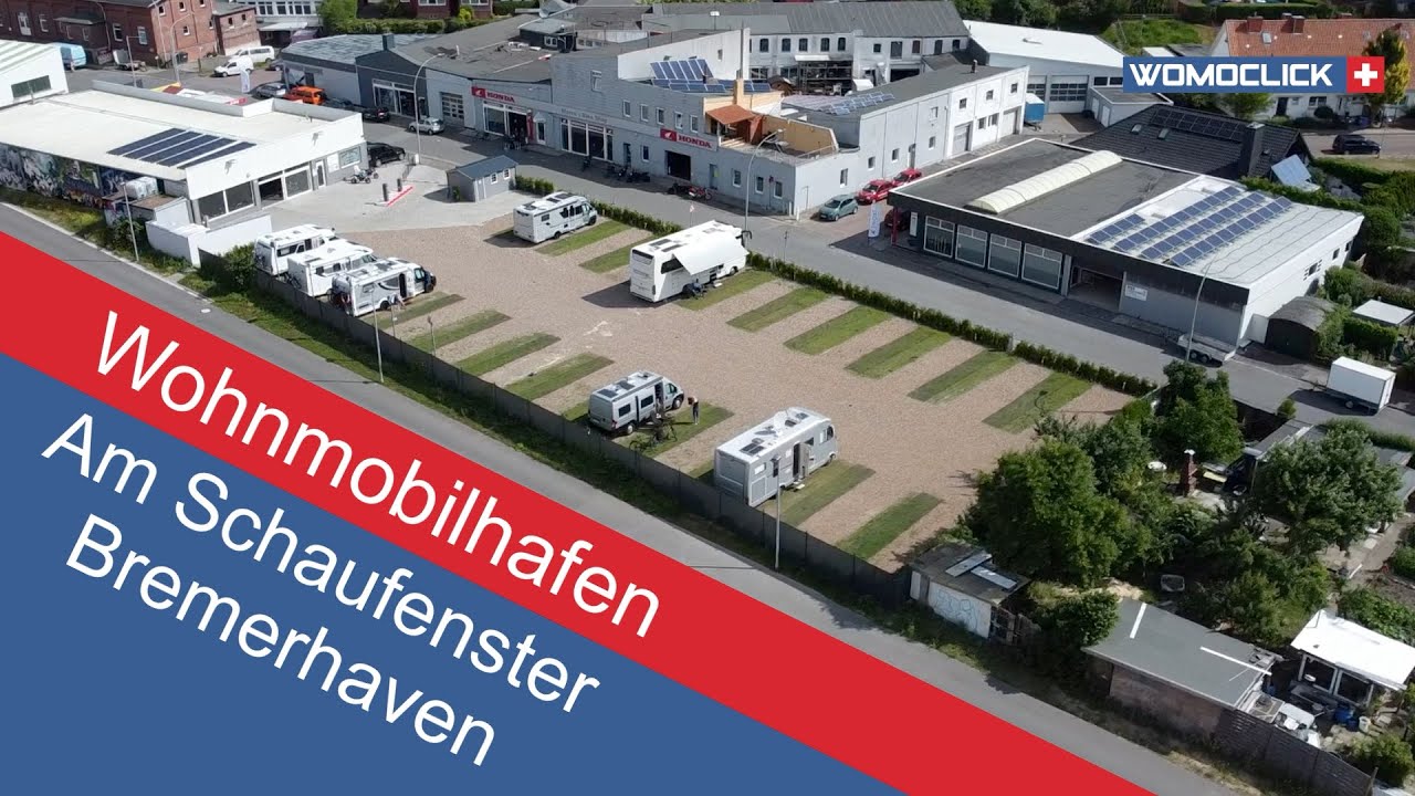 Wohnmobilhafen „Am Schaufenster“ Bremerhaven. Wohnmobilstellplatz für 24 Reisemobile