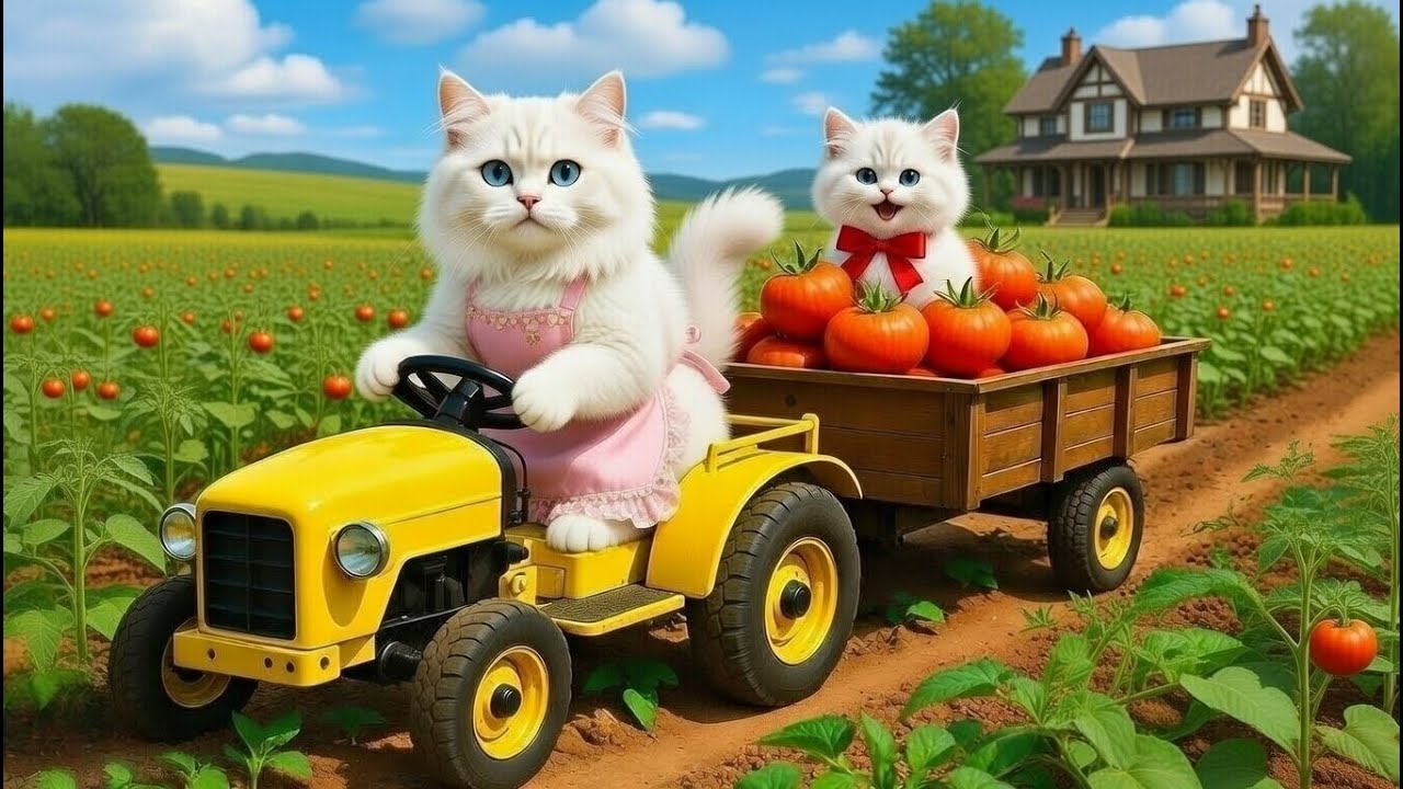 Mama Cat Falls While Harvests Tomatoes Little Hero Kitten Takes to Hospital and Cooks to Heal Her 🐱