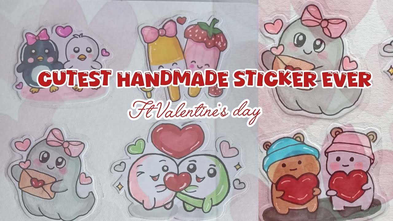 Cute handmade diy sticker for valentine's day #diy sticker #valentinesday