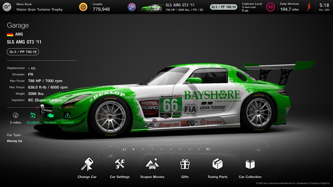 [Gran Turismo 7] SLS AMG' GT3'11 800pp tunes update 1.58