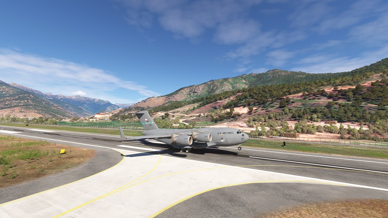 CRAZY C-17 Takeoff Simulation at Paro Airport! This Military Pilot Skill Is Amazing!!!