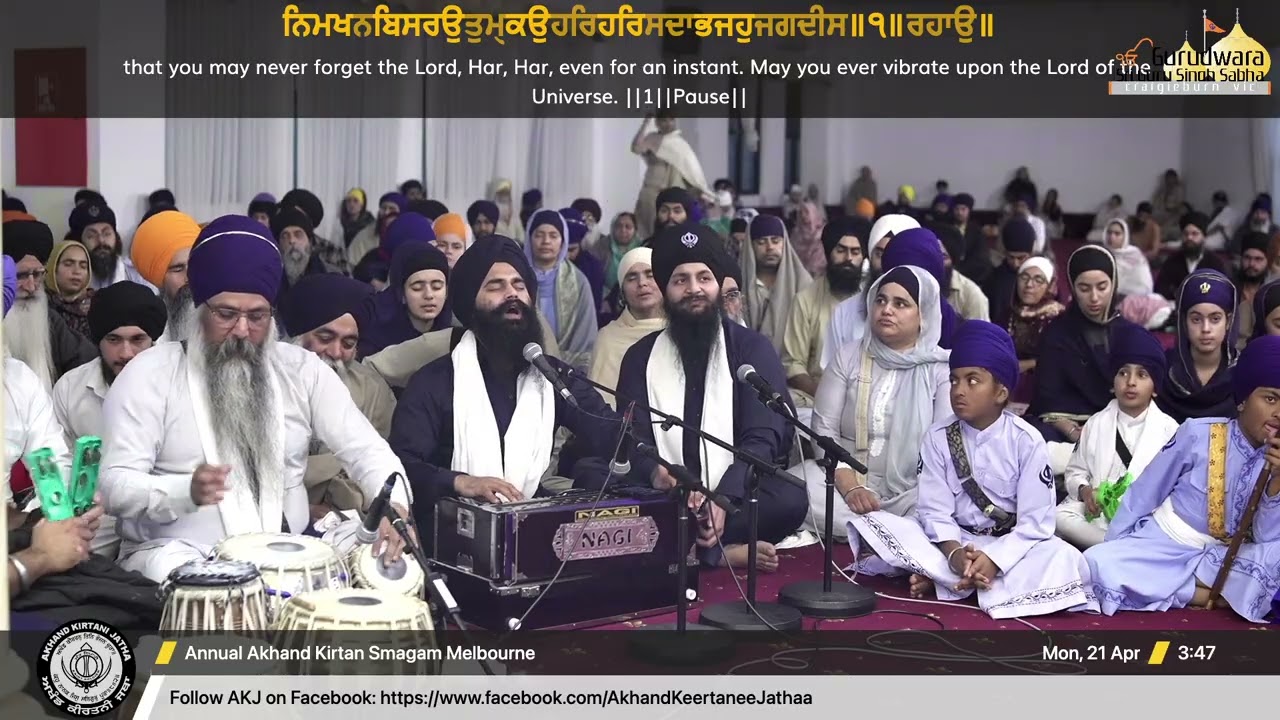 099 Melbourne 20th April 2025 Rainsabai Kirtan Bhai Parminder Singh Jee Australia