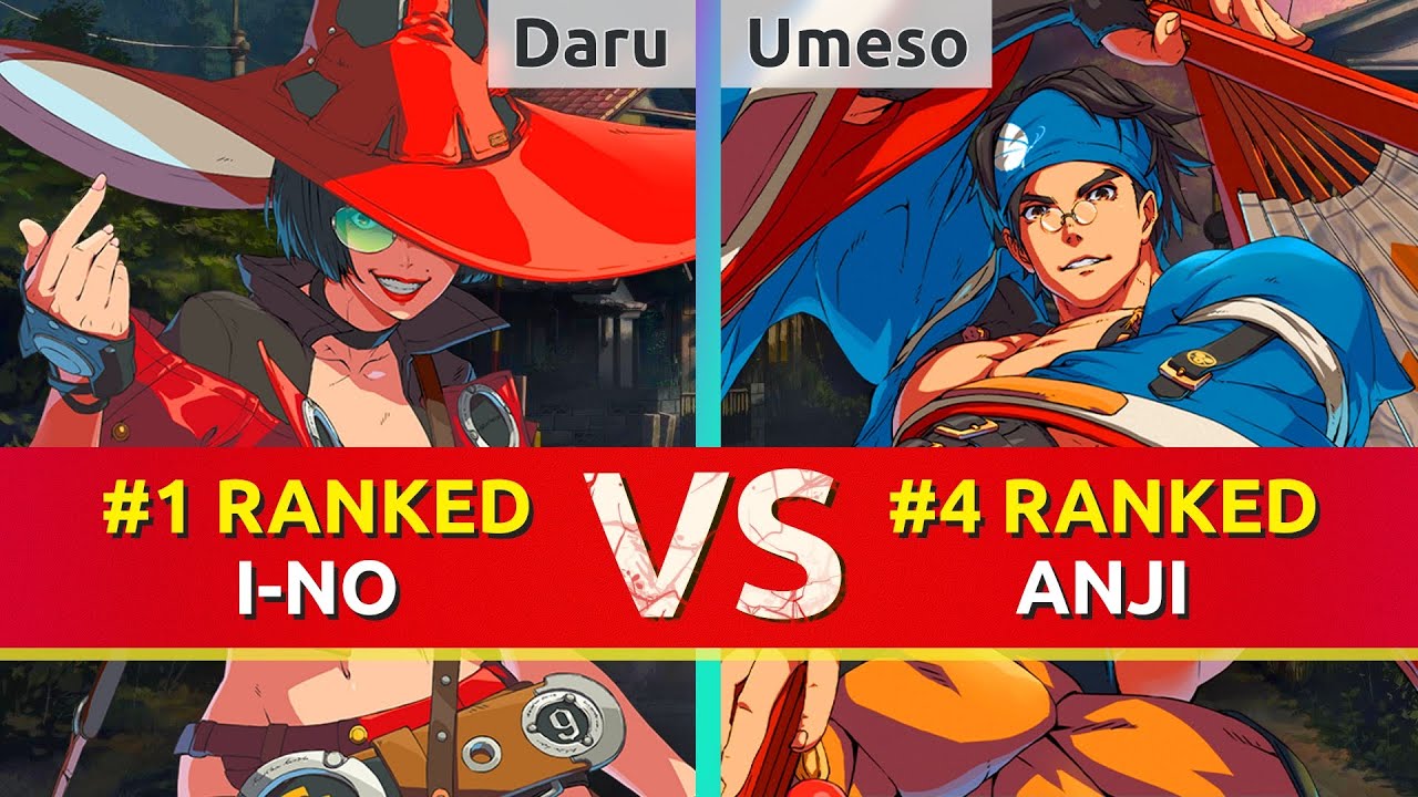 GGST ▰ Daru (#1 Ranked I-No) vs Umeso (#4 Ranked Anji). High Level Gameplay