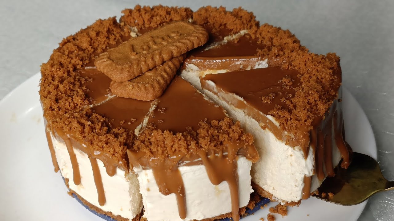 Easy no bake lotus biscoff cheesecake