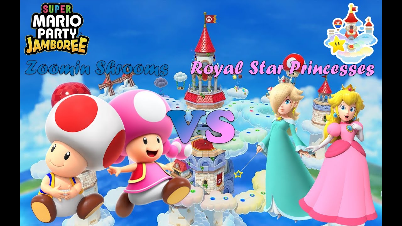 Super Mario Party Jamboree - Toad & Toadette vs Peach & Rosalina - Mario's Rainbow Castle