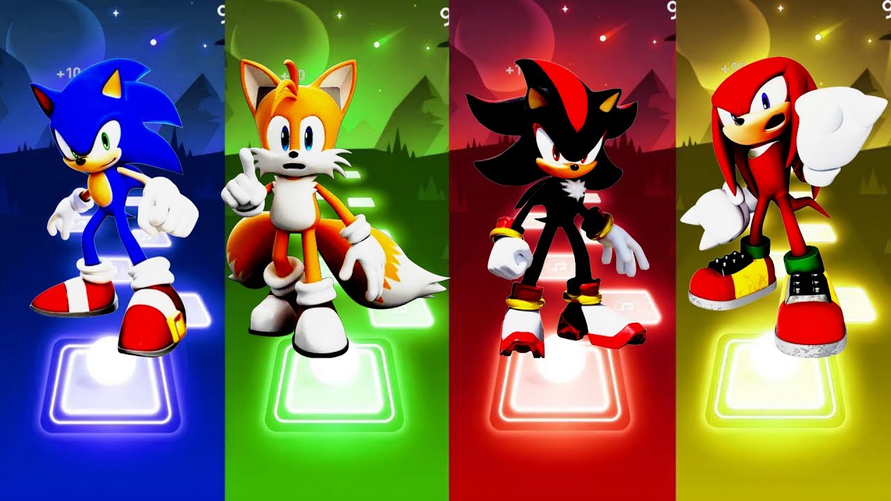 Sonic the Hedgehog 🆚 Tails 🆚 Shadow the Hedgehog 🆚 Knuckles| Tiles Hop EDM Rush