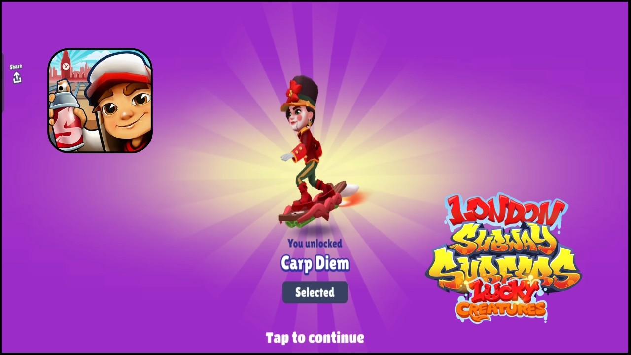 Subway Surfers London Lucky Creatures - Unlocked Carp Diem Hoverboard 2026