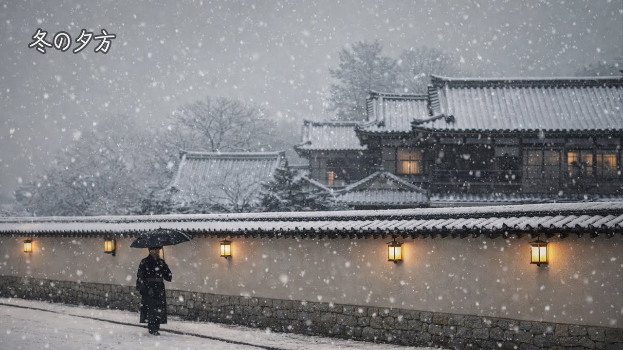 雪降る静かな街ピアノとアンビエントで過ごす冬の3時間