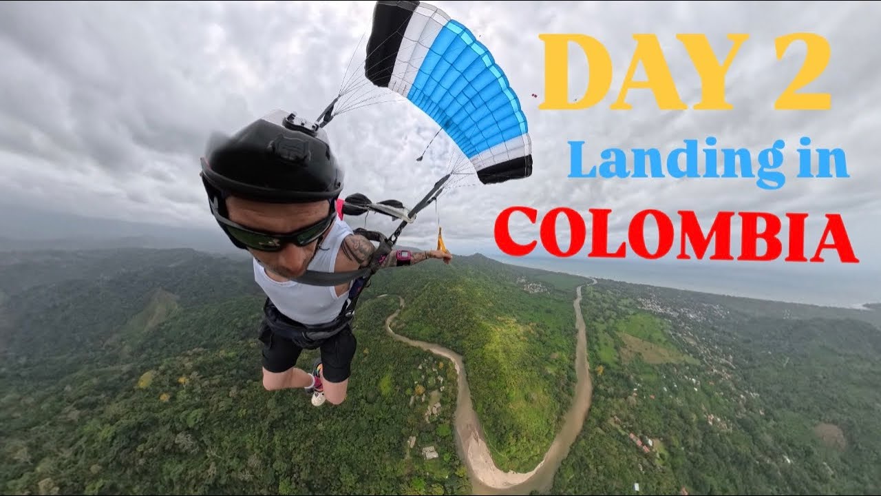 DAY 2 of Skydiving in Colombia 🇨🇴 - landing in a river!!!