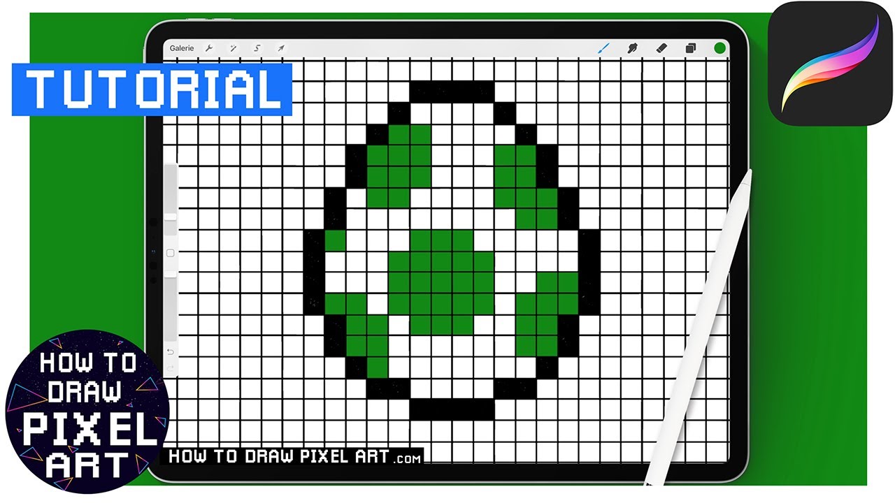 How To Draw Yoshi egg Pixel Art - Procreate - Tutorial - Digital drawing for beginners