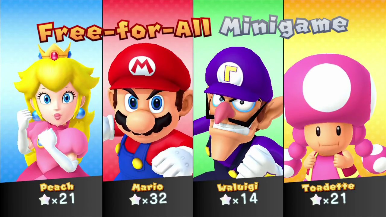 Mario Party 10 - Airship Central (Master CPU) Toadette, Mario, Waluigi, Peach #267