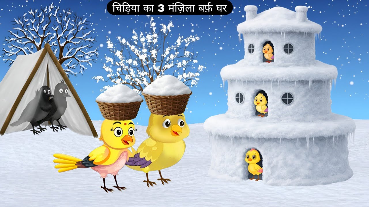 चिड़िया का 3 मंजिला घर | Chidiya Wala Cartoon | Kalu Kauwa Cartoon | Hindi Moral Story | Moral Birds