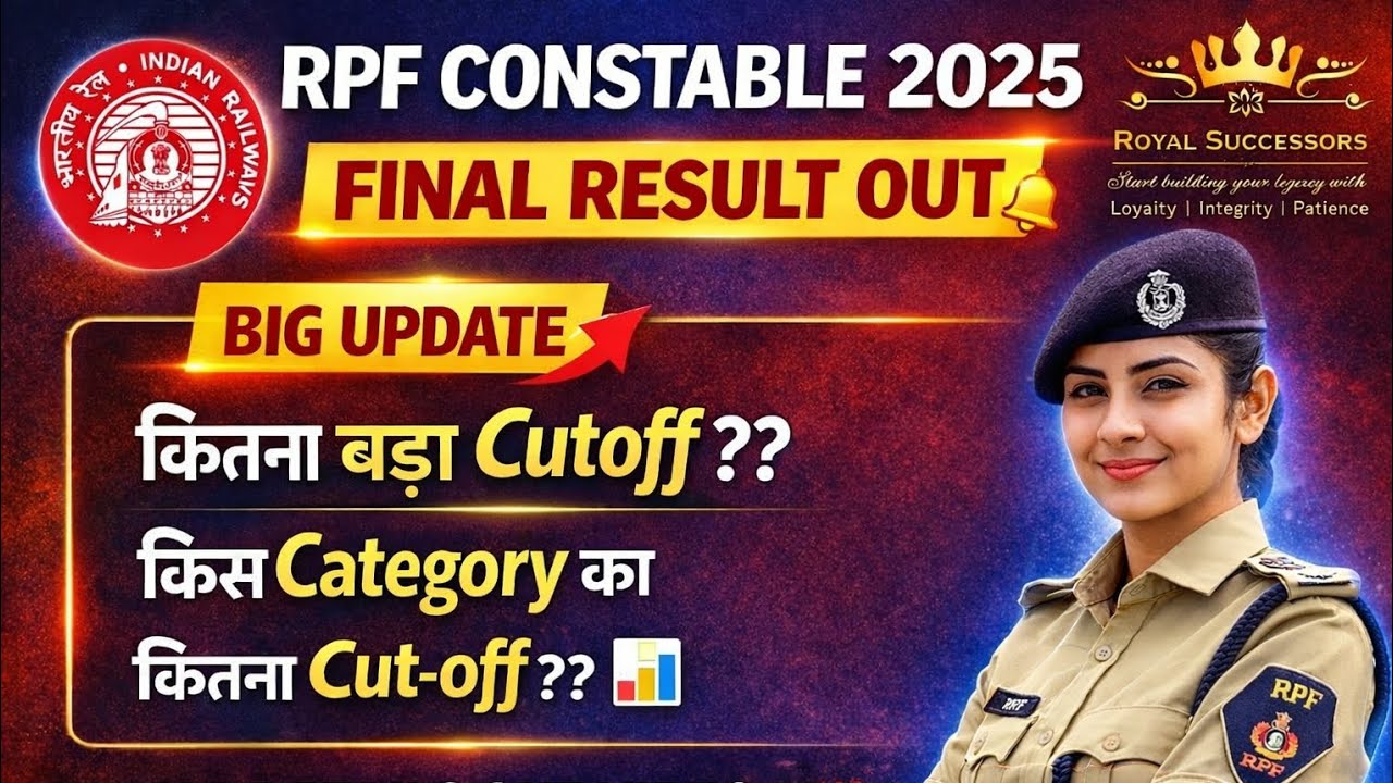 ||RPF Constable 2025 Final Result OUT|| रेलवे ने जारी किया रिजल्ट||RPF Constable 2025 Final Result||