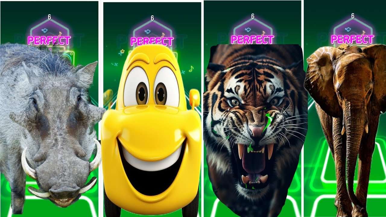 Tiles Hop - Animal 🆚 Mammoth 🆚 Tiger Car Pig Elephant 🆚 Animal hop tiles 🎶 Tiles Hop EDM Rush