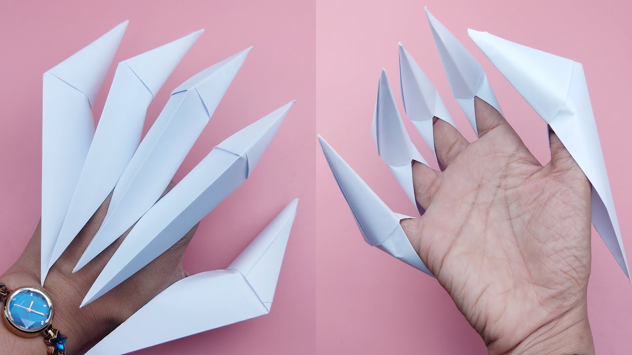 Cool origami claws / how to make claws with paper / 摺紙爪子