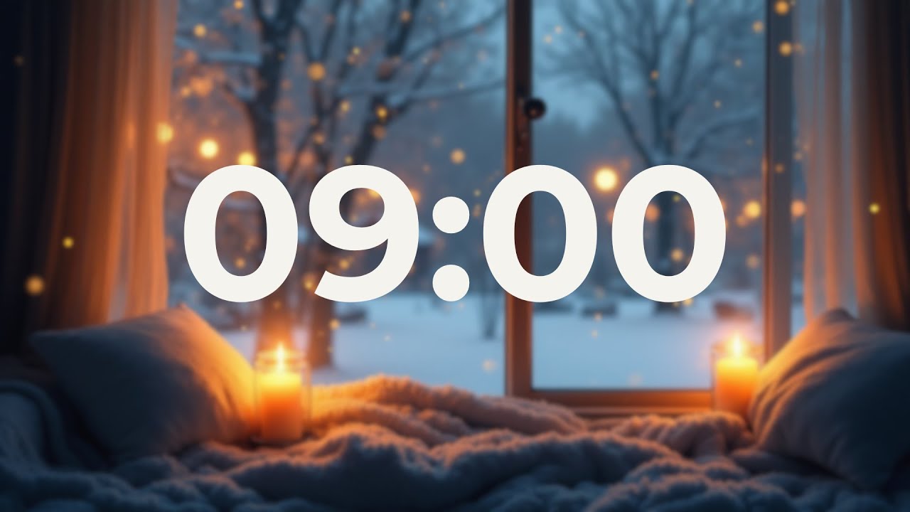 9 Minute Focus Timer (No Music, End Beep) ❄️ Snowy Ambience for Daily Prep