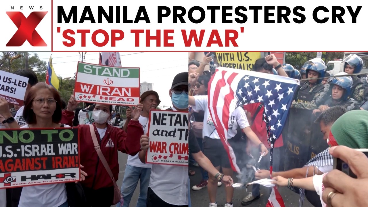 US-Iran War: Filipino Activists Burn Mock U.S. Flag in Manila Condemning Strikes on Iran | NewsX