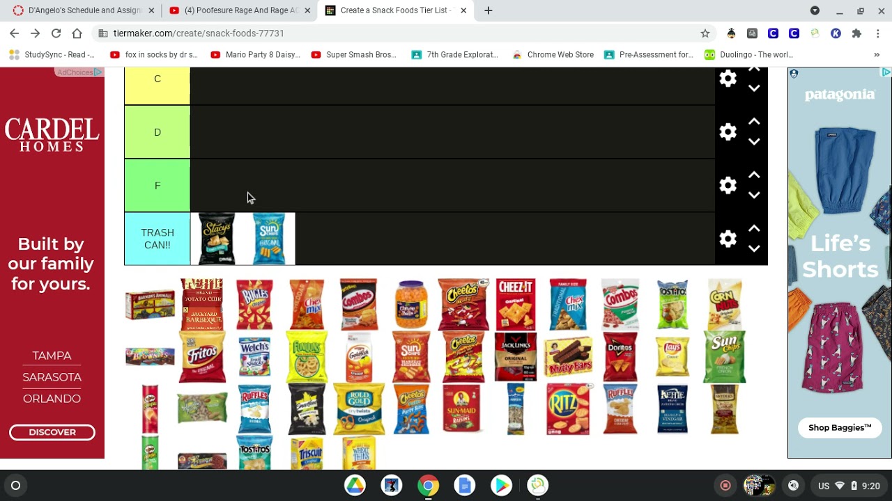 My Snack Top Tier Rankings from Masterpiece to TRASH CAN!!!!!