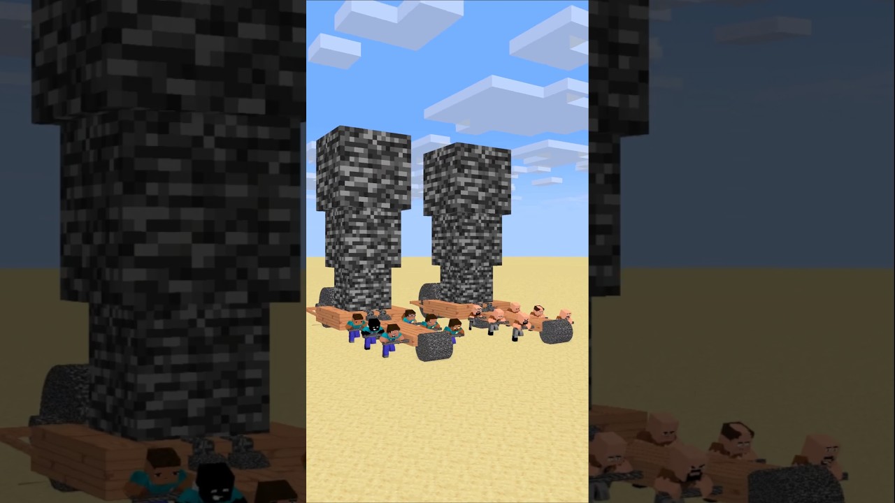 HELP Herobrine To Speed Up With Friends And Pull A Cart #friendship #shorts #trending #anime