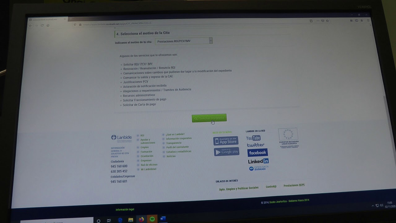 Cita previa en Lanbide