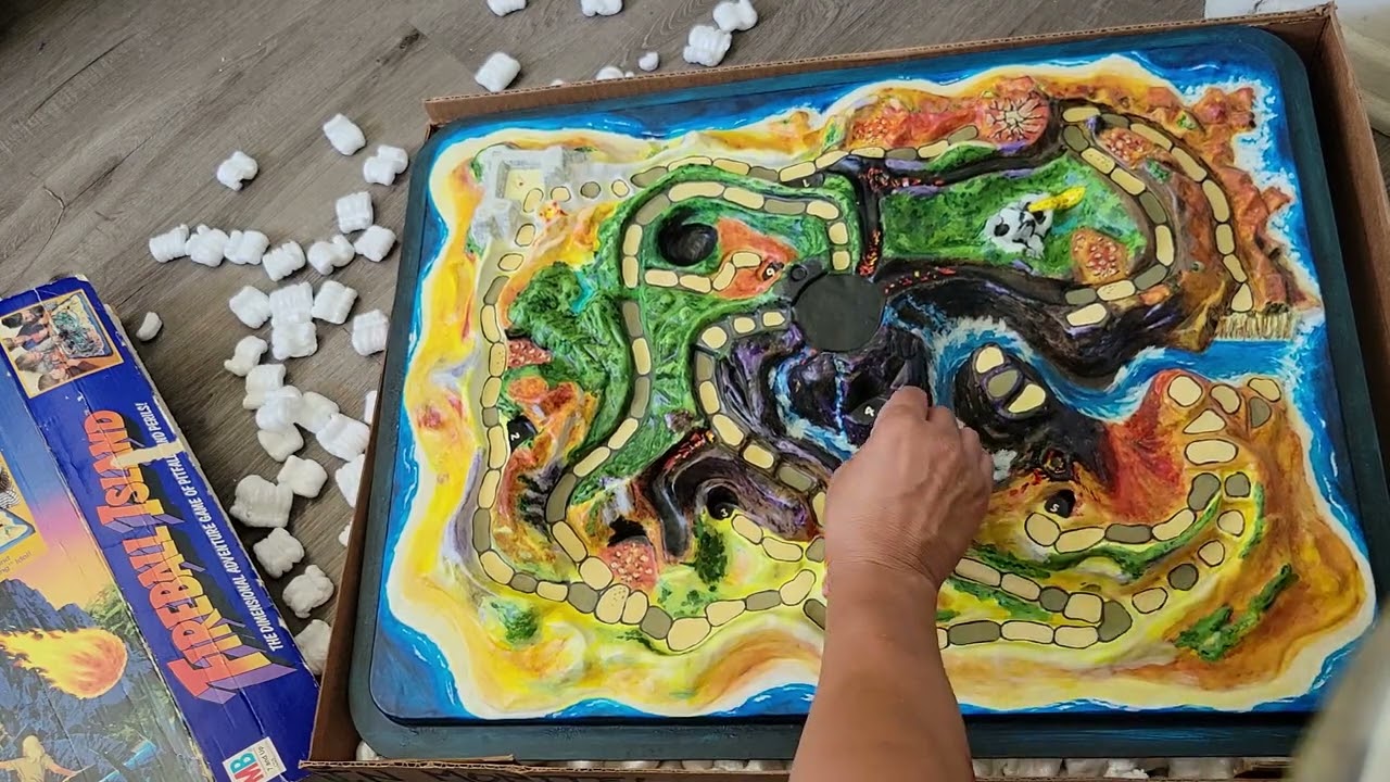 Fireball Island 1986 game board custom repaint by Rodney Godek first look!