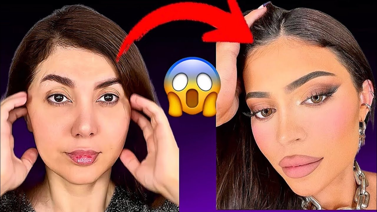 Kylie Jenner Makeup Transformation 😱 Viral Look Without Surgery #makeuptutorial 