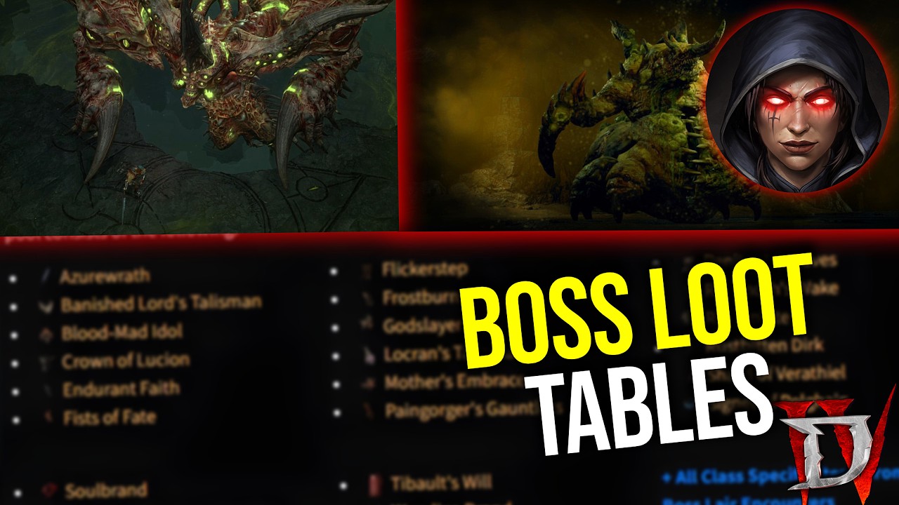 Diablo 4 - Таблицы добычи с боссов: фармите уникальные предметы