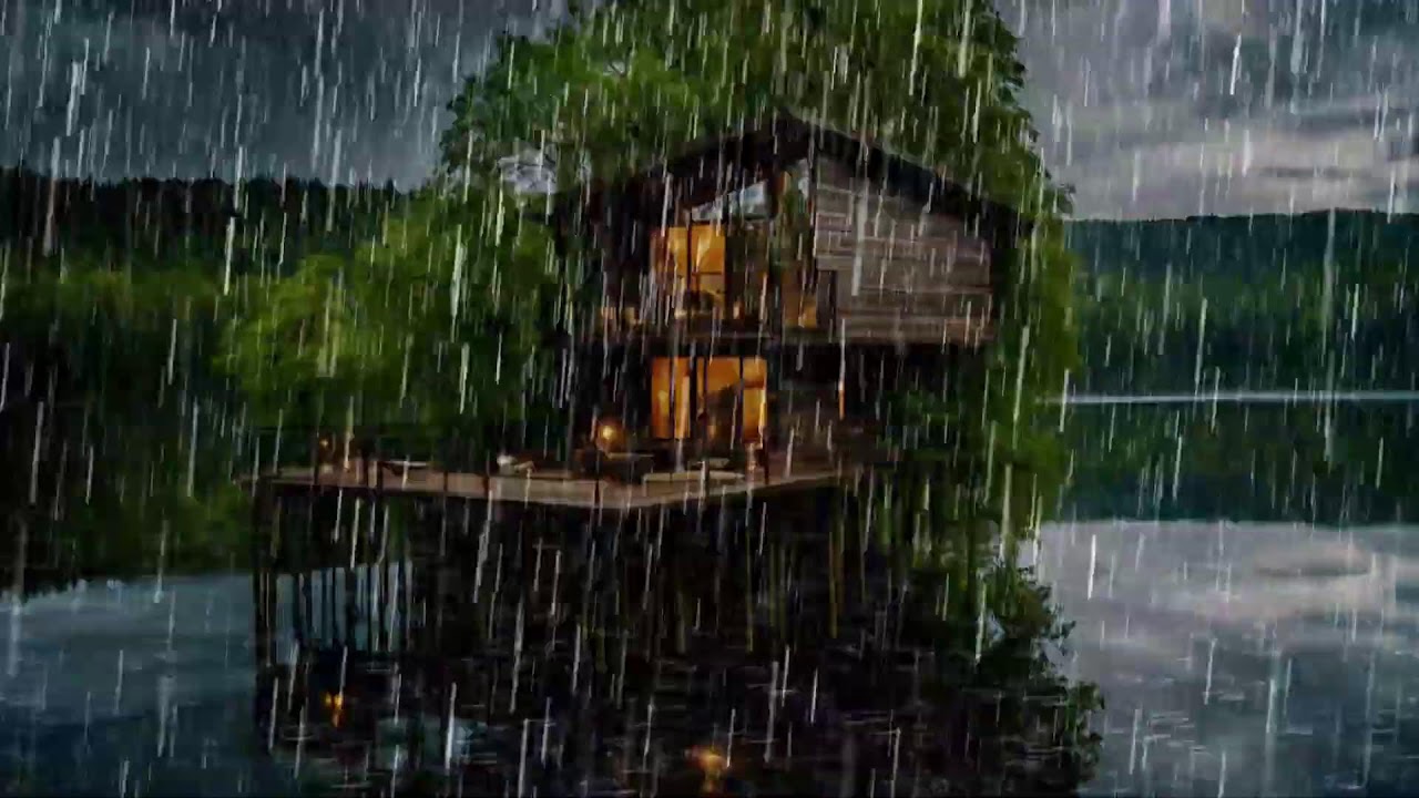 The Most Relaxing Piano Ever 🎹 Fall Asleep Fast to Lake Rain & Soft Melodies