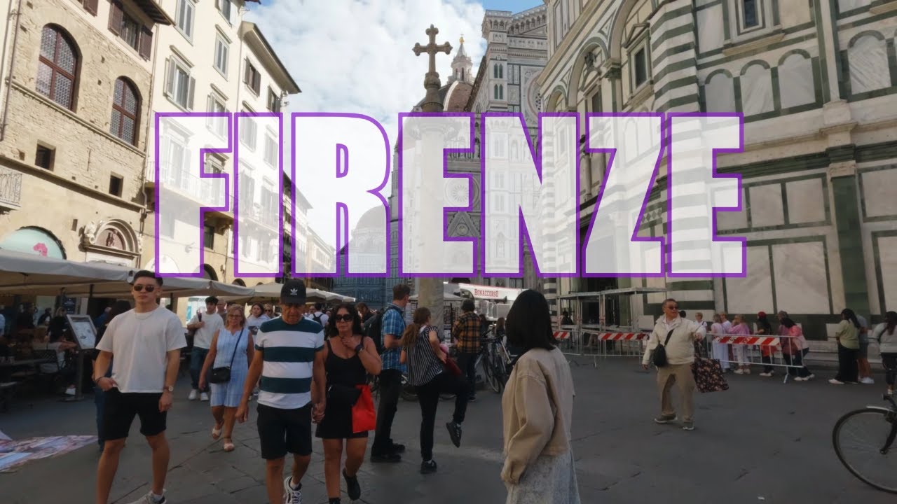 🇮🇹Florence AMBIENT Walking tour from train station to central market #tuscany #povwalk