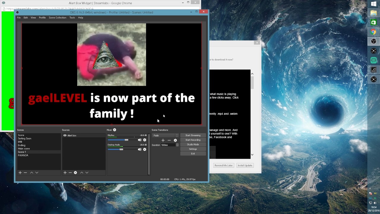 How to setup stream follow sub donation alerts on Twitch or Youtube using streamlabs