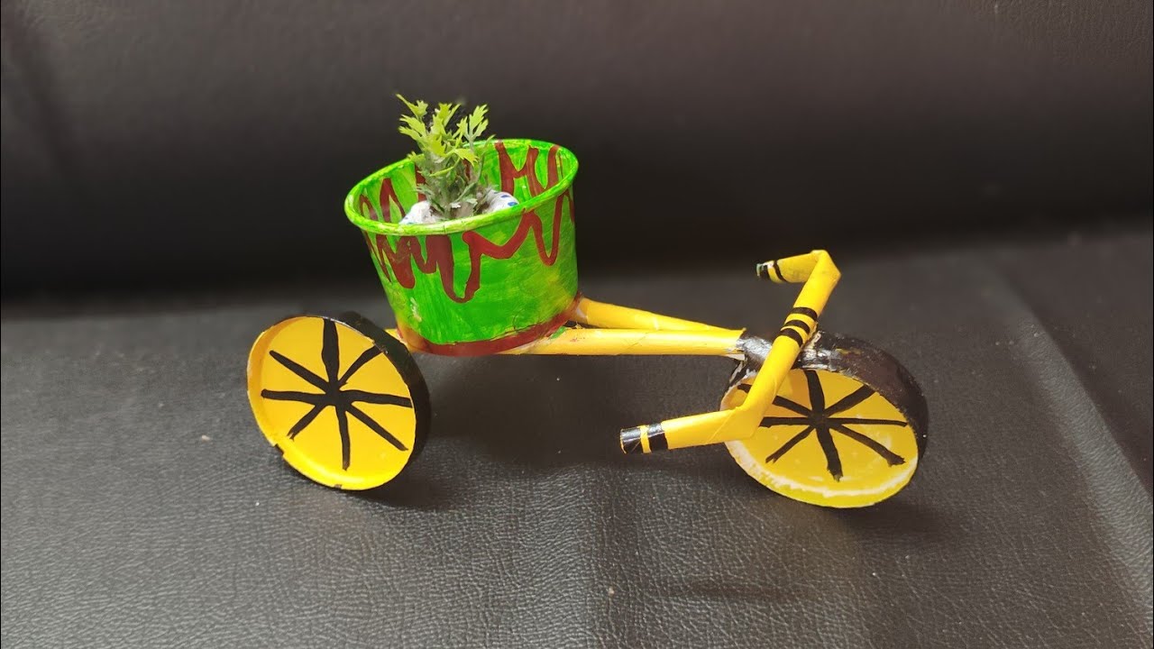 Best out of waste  craft#diy #papercup bicycle craft#Reuse ideas#craft #