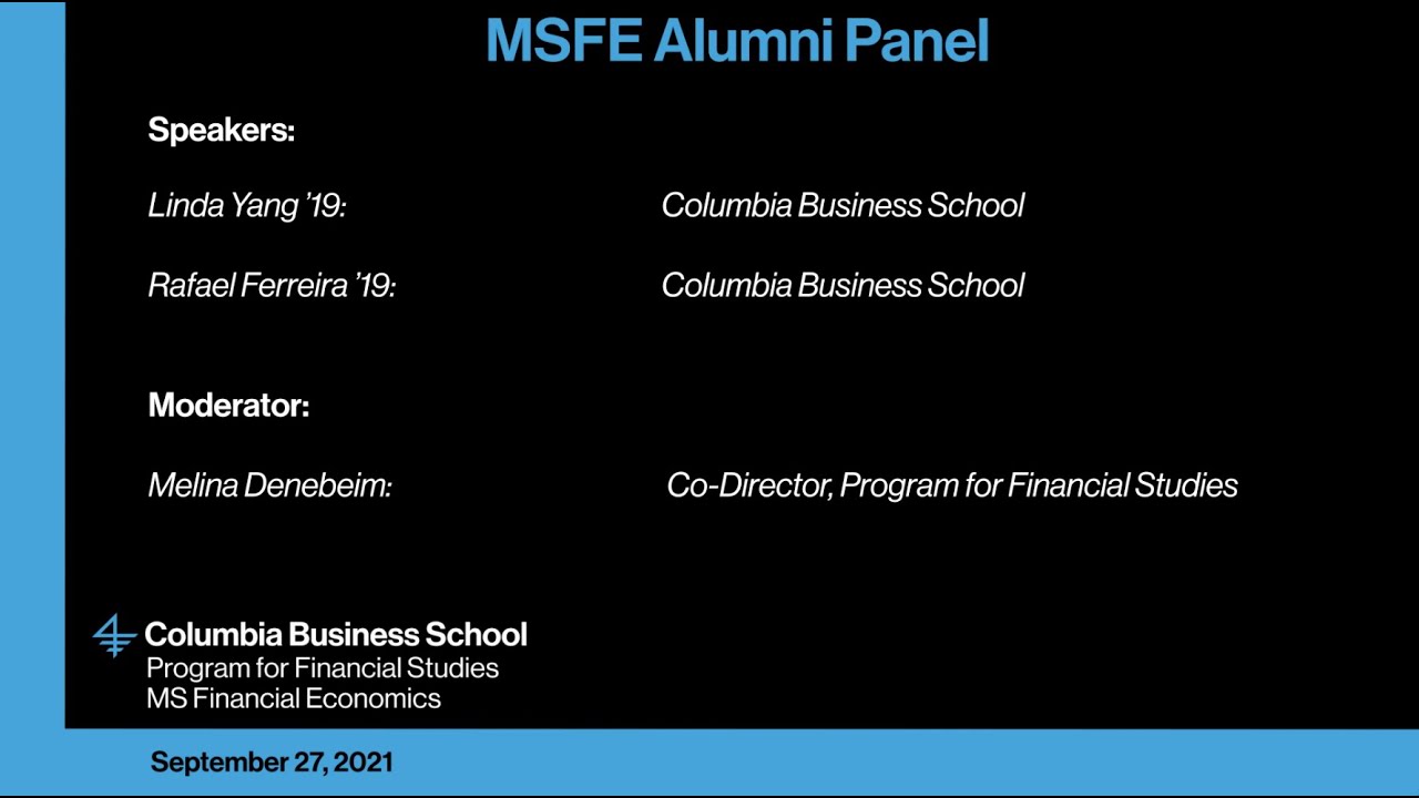 MSFE Alumni Panel