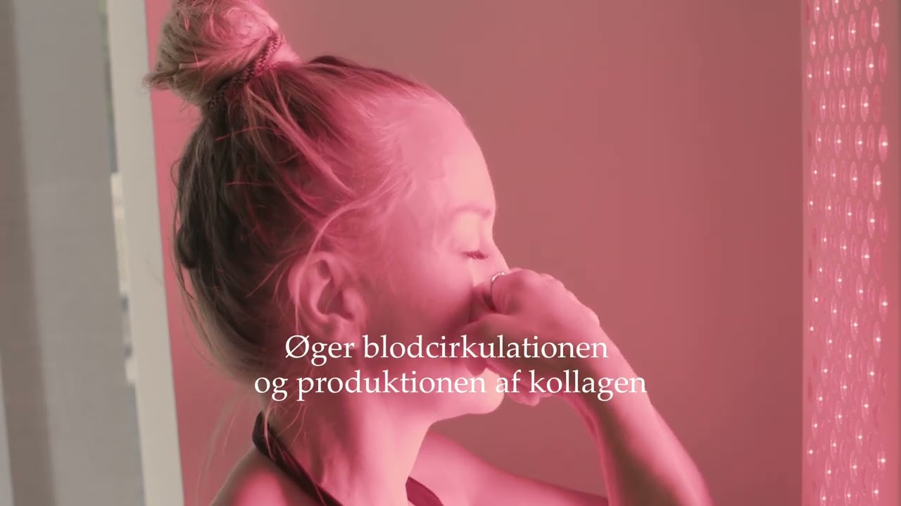 Lyspanel bredformat r&oslash;dt lys med tekst