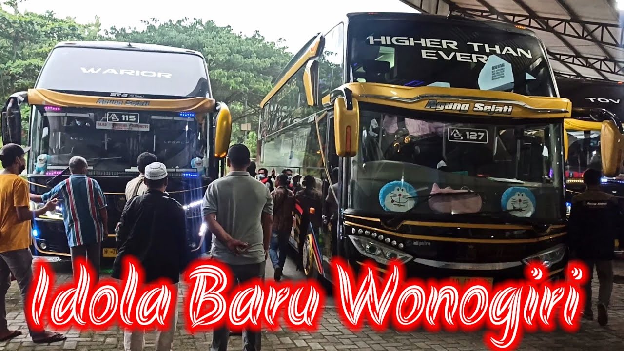 bus agung sejati membludak di Terminal Wonogiri