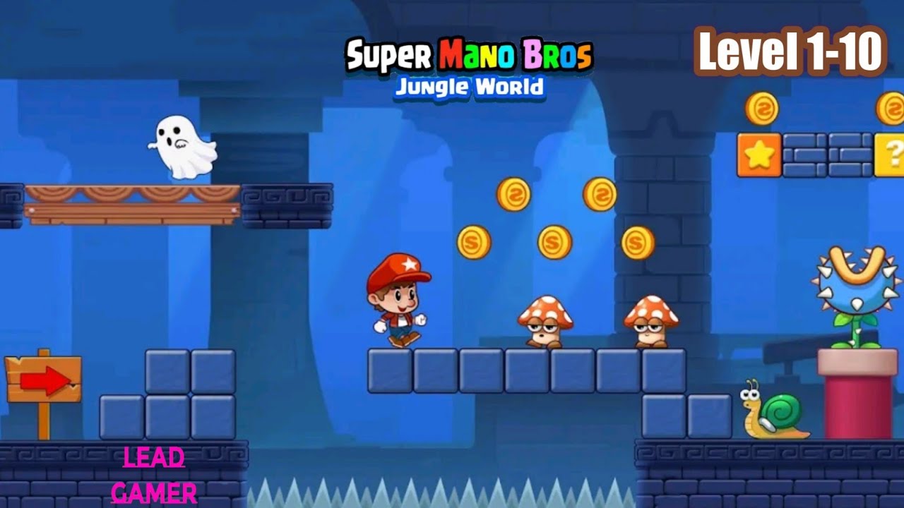 Super Mano Bros Jungle World Level 1-10  #gameplay #gaming #games