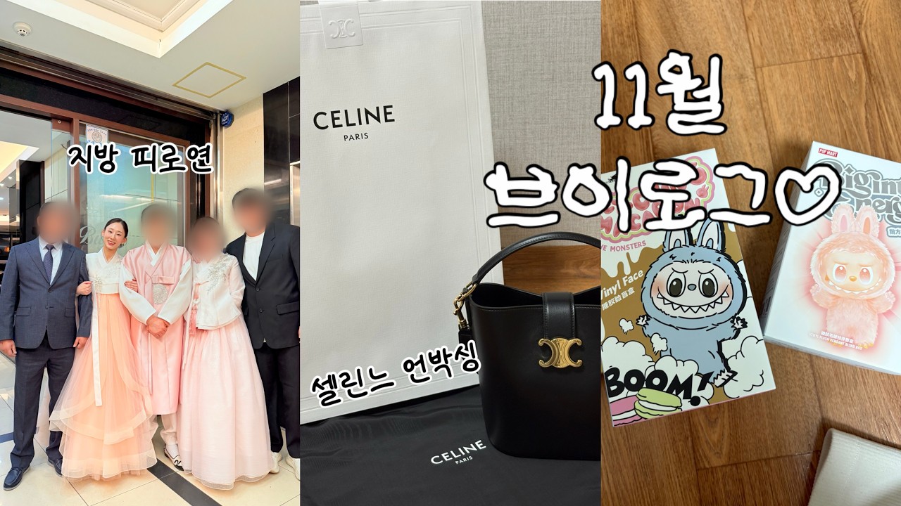[Vlog] 월간 11월호/셀린느 언박싱/예식장 사전시식/지방 피로연/미분당