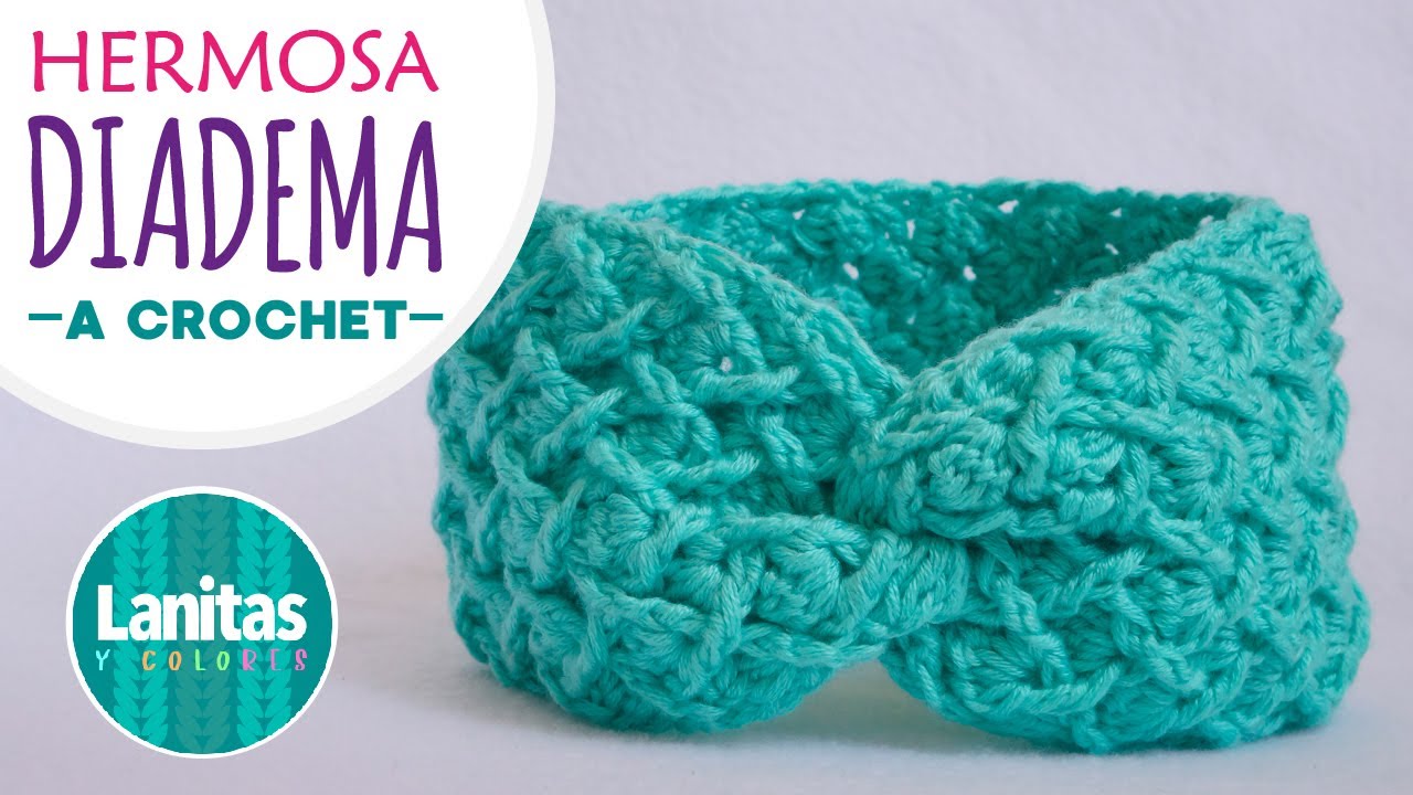 🌸Diadema tejida a crochet, VINCHA CINTILLO TURBANTE | X-twist  crochet HEADBAND. Lanitas y Colores🌸